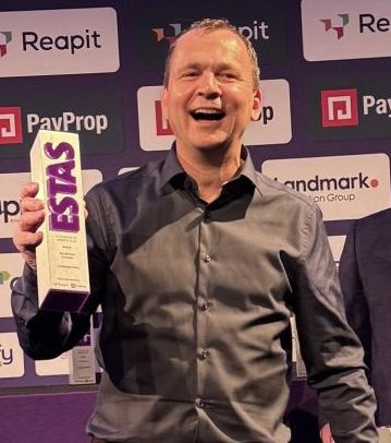 Jason Bradshaw winning the ESTAS gold award for Conveyancer of the Year in the South East, 2024